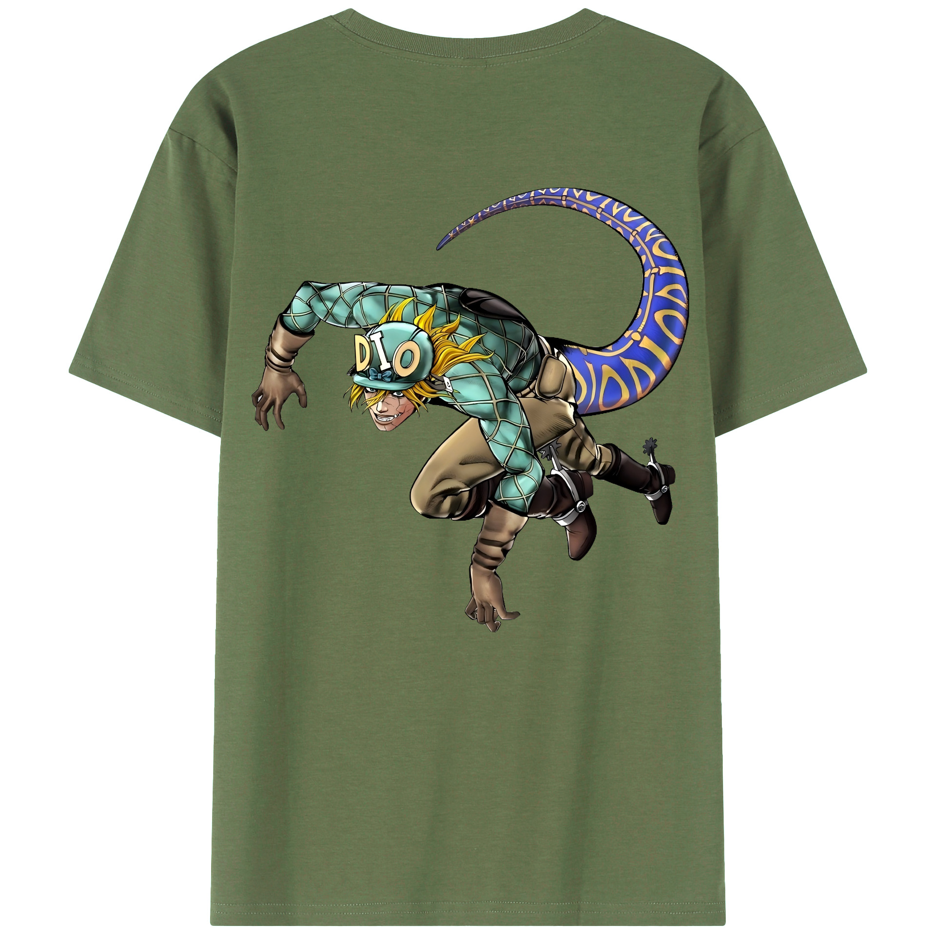 （画像用） ジョジョの奇妙な冒険 ディオ?ブランドー JoJo's Bizarre Adventure Dio Brando 綿100％ メンズ半袖Tシャツ（バックプリント） 通気性